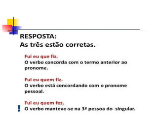 CONCORDÂNCIA VERBAL. GRAMÁTICA PARA ESTUDAR