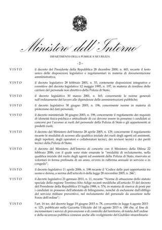 Concorso Allievi Agenti Polizia di Stato 2016 - Bando