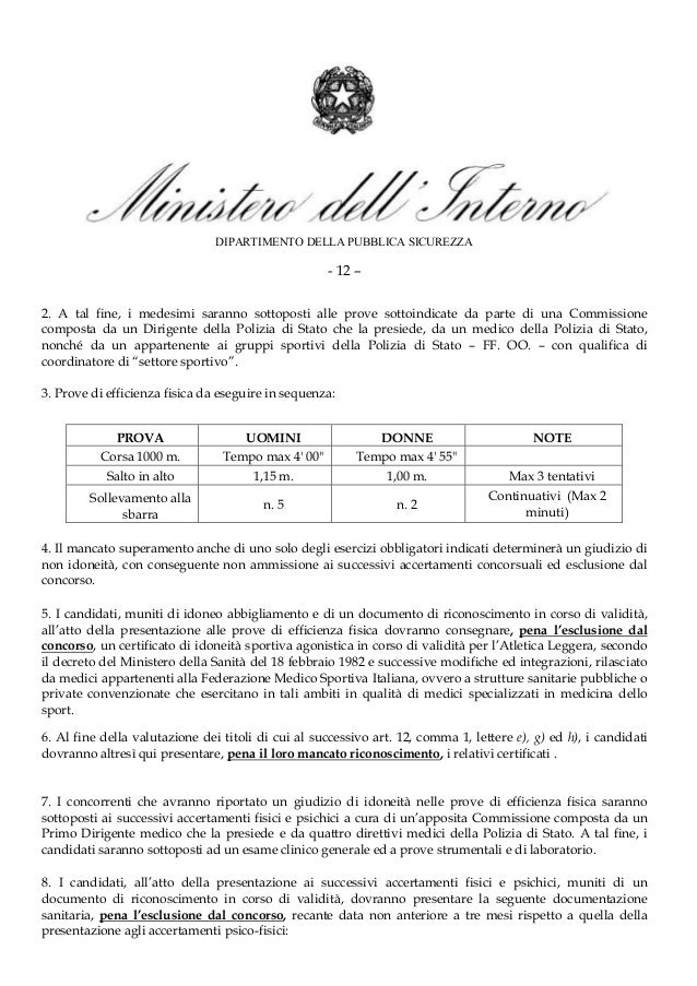 Concorso allievi agenti polizia di stato 2016 bando Controllo documenti polizia di stato