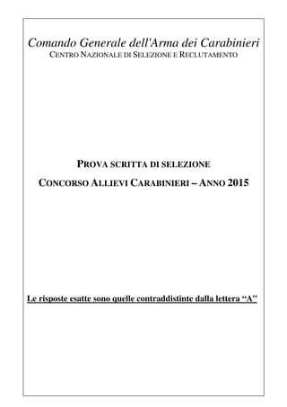 Concorso Allievi Carabinieri 2015 - Banca Dati | PDF