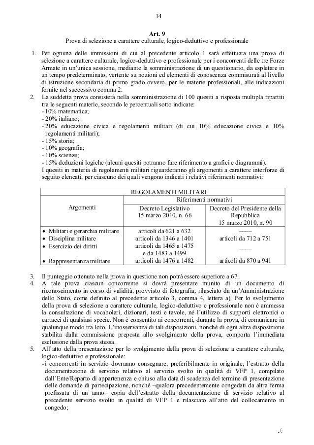 Concorso Vfp4 2016 Bando