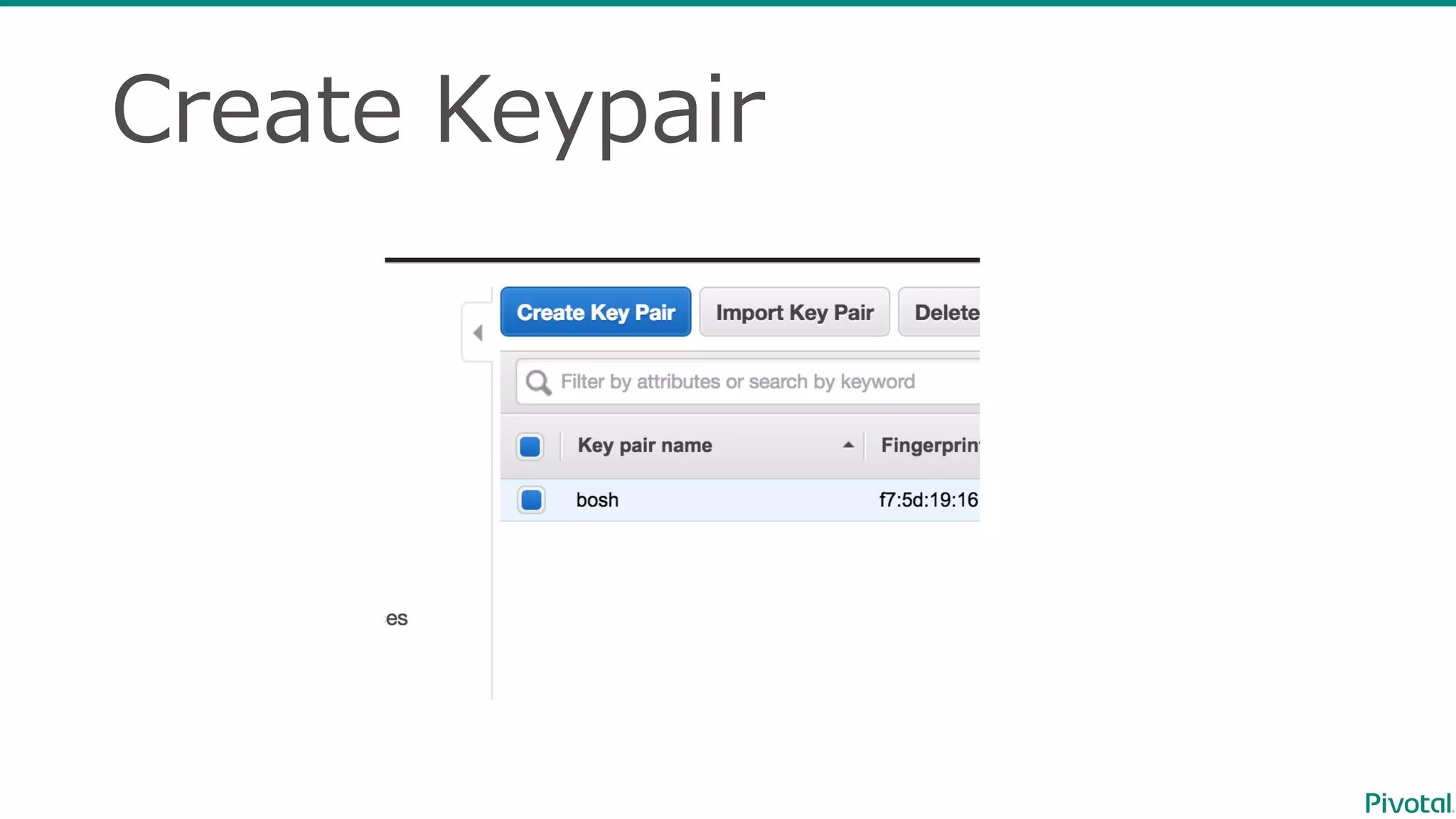 Create  Keypair
 