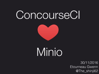 30/11/2016
Etourneau Gwenn
@The_shinji62
ConcourseCI
Minio
 