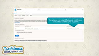 Remplissez votre identification de certification
si vous êtes certifiée (voir plus loin)
 