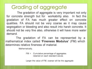 Grading of aggregate
 