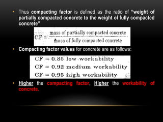 Is Code Compaction Factor Concrete- types, testing & properties | PPTX
