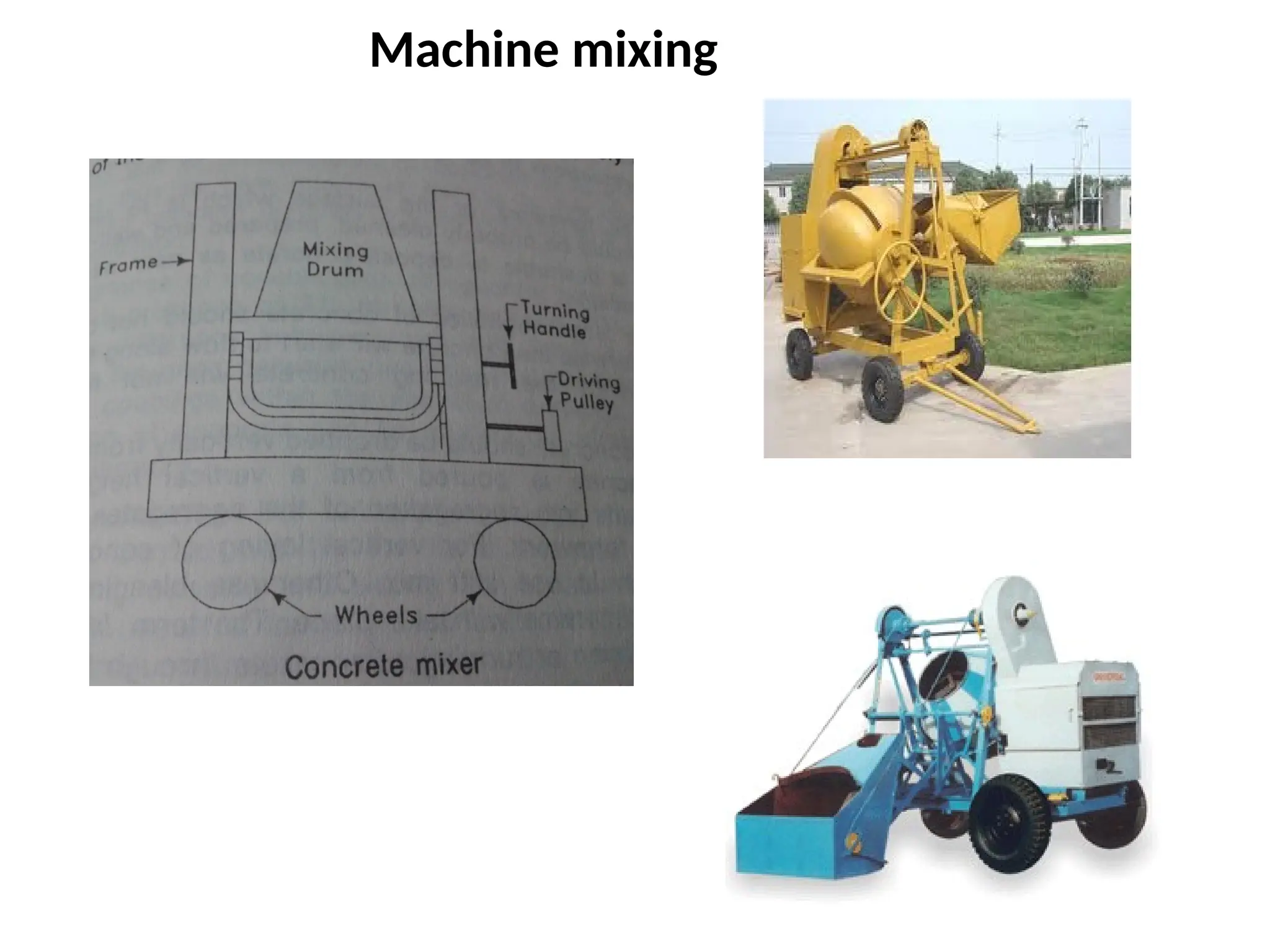 Machine mixing
 