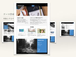 テーマ作成 はじめの一歩
対象とするサイトのデザインを確認
 
