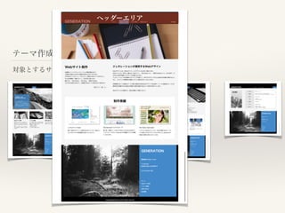 テーマ作成 はじめの一歩
対象とするサイトのデザインを確認
ヘッダーエリア
 