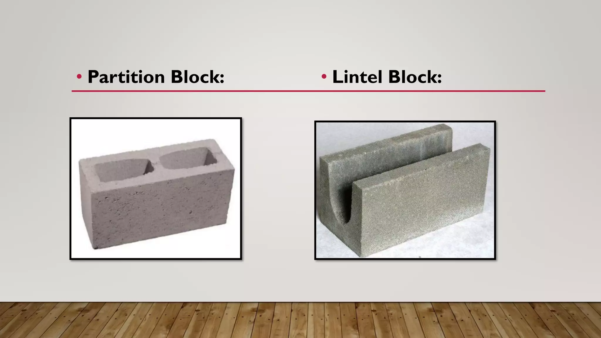 Concrete blocks and their types PPT