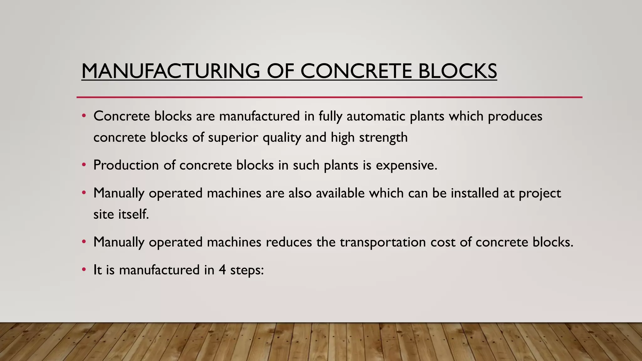 Concrete blocks and their types PPT