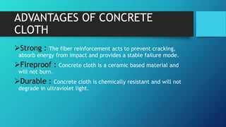 Concrete cloth (Concrete Canvas)
