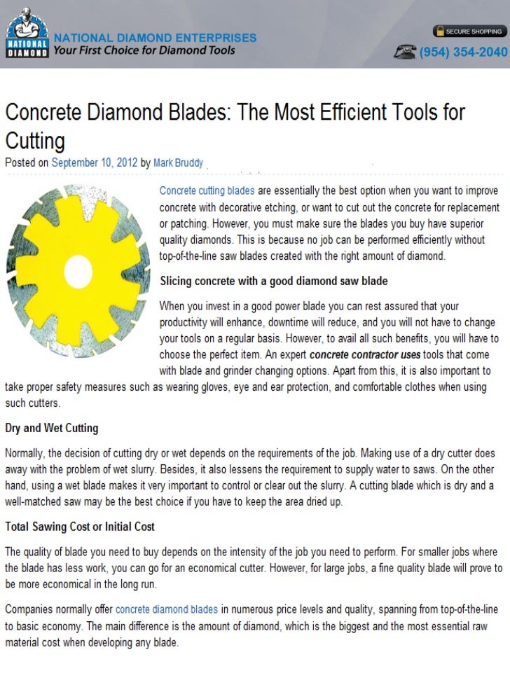 Concrete Diamond Blades The Most Efficient Tools for Cutting National Diamond