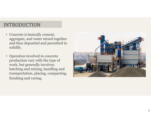 CONCRETE EQUIPMENTS.pptx | Civil Engineering Industry | Industries