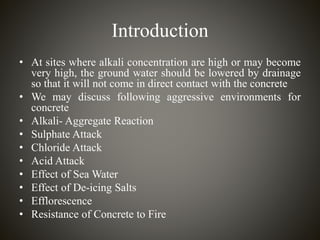Concrete in Aggressive Environment | PPTX