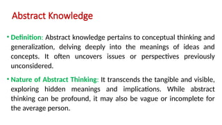 Concrete Knowledge and Abstract Knowledge | PPTX