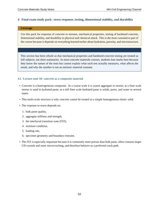 Concrete Materials/Concrete Technology Study Notes | PDF