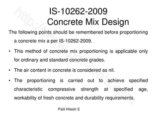 Is Code 10262 Concrete mix deisgn | PDF