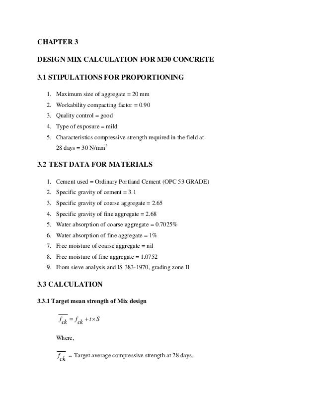 Concrete mix design