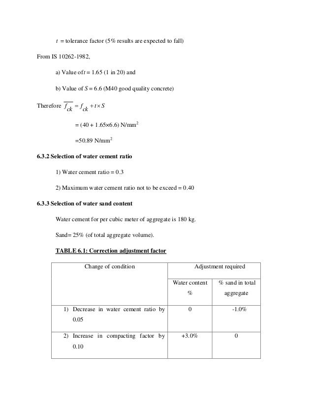 Concrete Mix Design Submittal Example