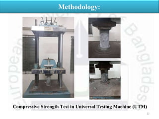 22
Methodology:
Compressive Strength Test in Universal Testing Machine (UTM)
 