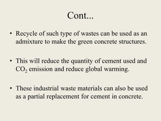 Concrete performance by partially replacing cement