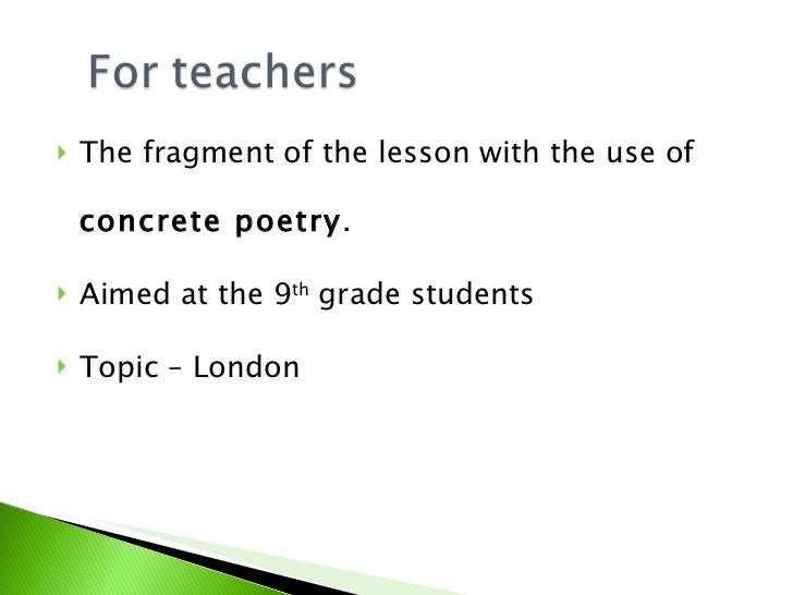 Concrete poetry lesson