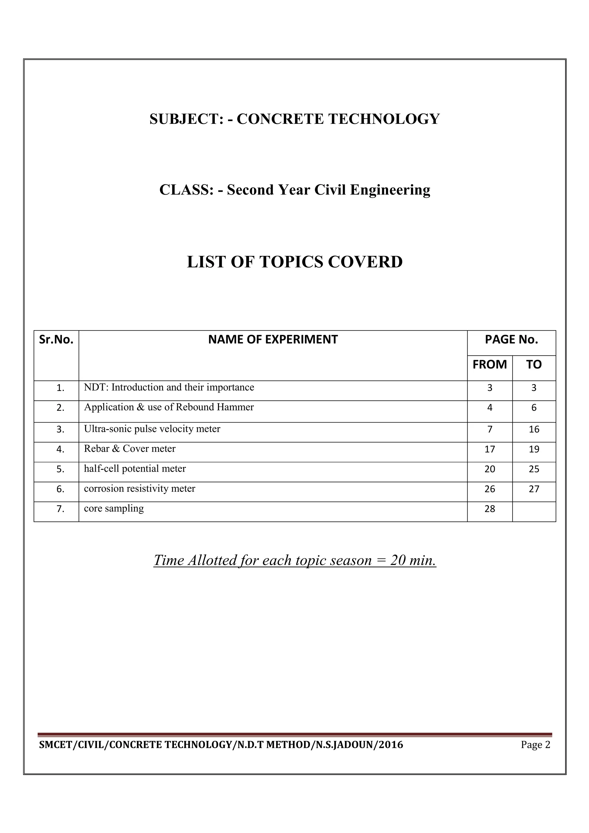 Concrete Technology Ndt Methods Pdf