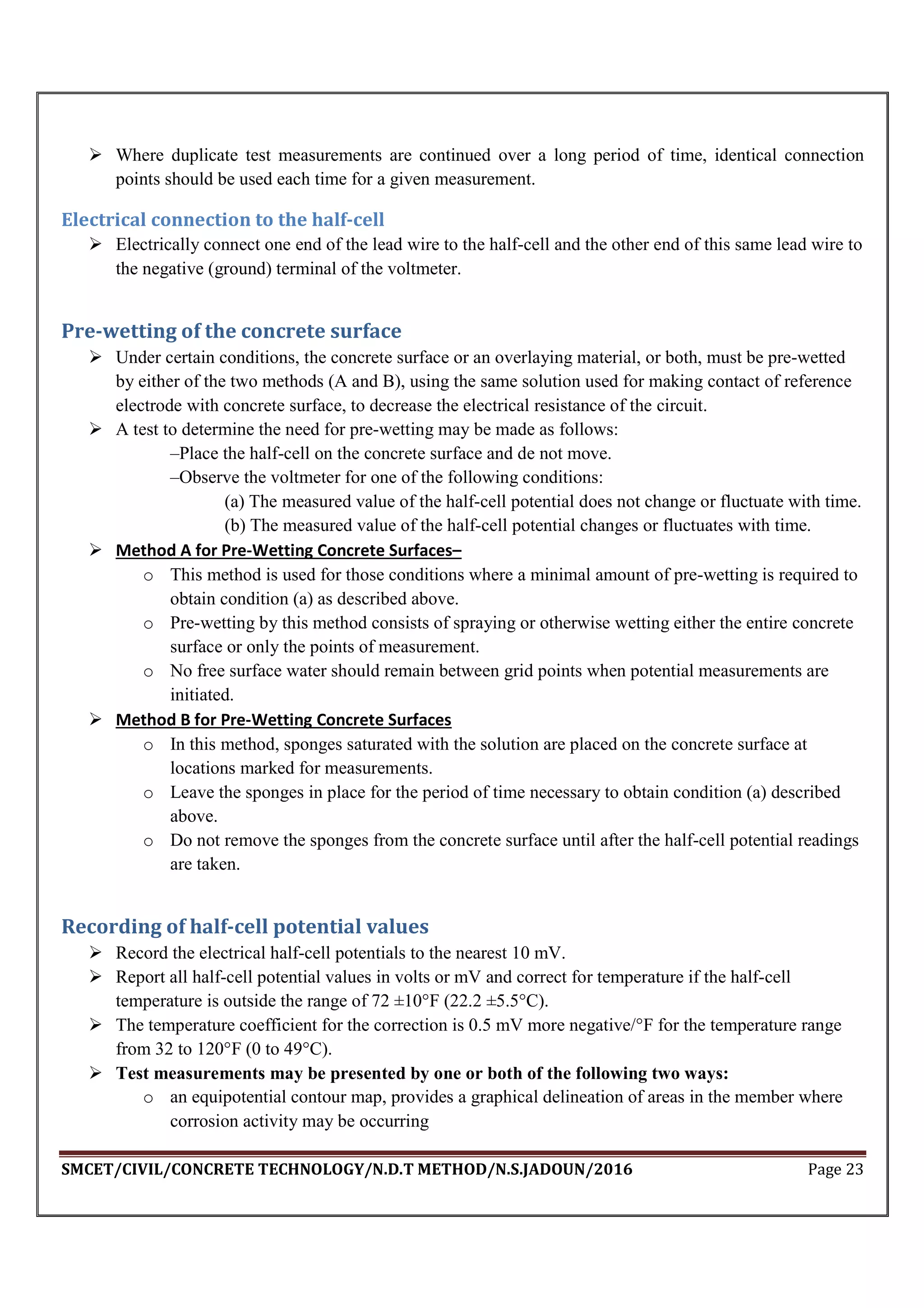 Concrete Technology Ndt Methods Pdf