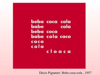 Décio Pignatari: Beba coca-cola , 1957
 