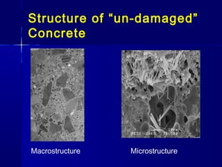 Structure of “un-damaged”
Concrete
Macrostructure Microstructure
 