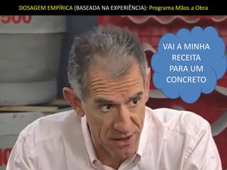 DOSAGEM	
  EMPÍRICA	
  (BASEADA	
  NA	
  EXPERIÊNCIA):	
  Programa	
  Mãos	
  a	
  Obra
VAI	
  A	
  MINHA	
  
RECEITA	
  
PARA	
  UM	
  
CONCRETO	
  
32
 