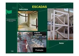 ESCADAS
Helicoidais
144
Retas
Produção
5 faces
acabadas
 