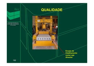 QUALIDADE
192
Ensaio de
Cisalhamento
numa Laje
Alveolar.
 