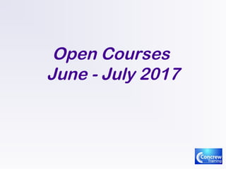 Open Courses
June - July 2017
 