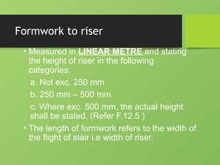 Concrete Staircase Measurement According to SMM2 Principles | PPTX