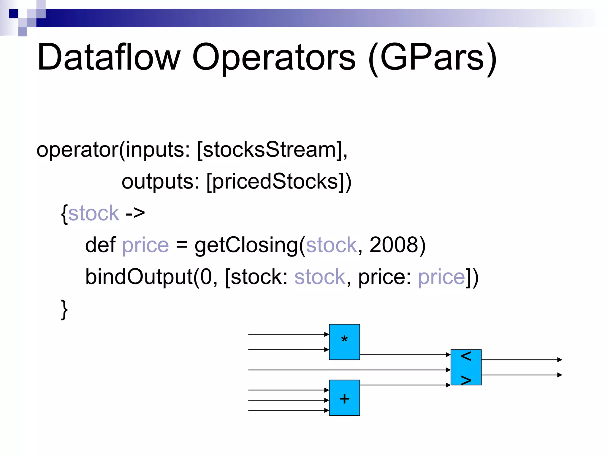 Fork/Join Solve hierarchical problems Divide and conquer Merge sort, Quick sort 