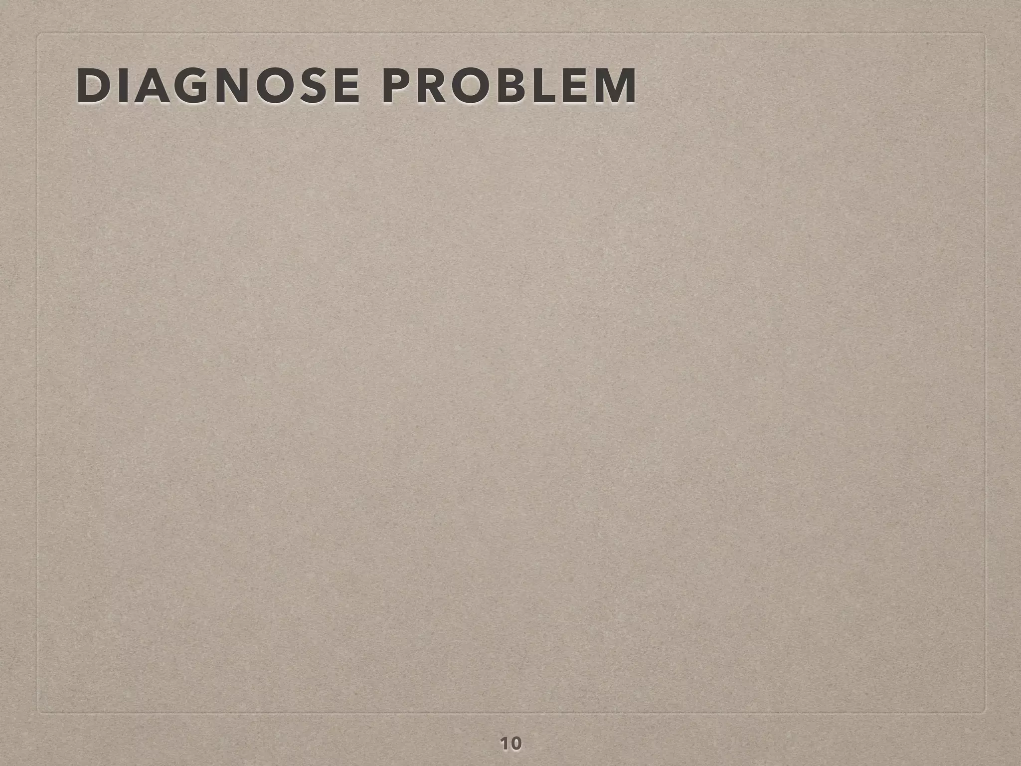 DIAGNOSE PROBLEM
10
 