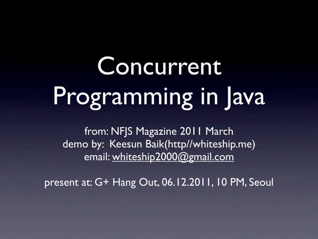 Concurrency programming | PPT