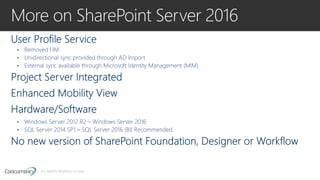 ALL RIGHTS RESERVED © 2016
More on SharePoint Server 2016
 