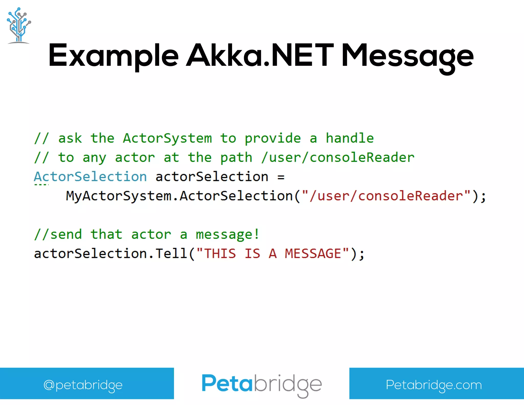 @petabridge Petabridge.com
Example Akka.NET Message
 