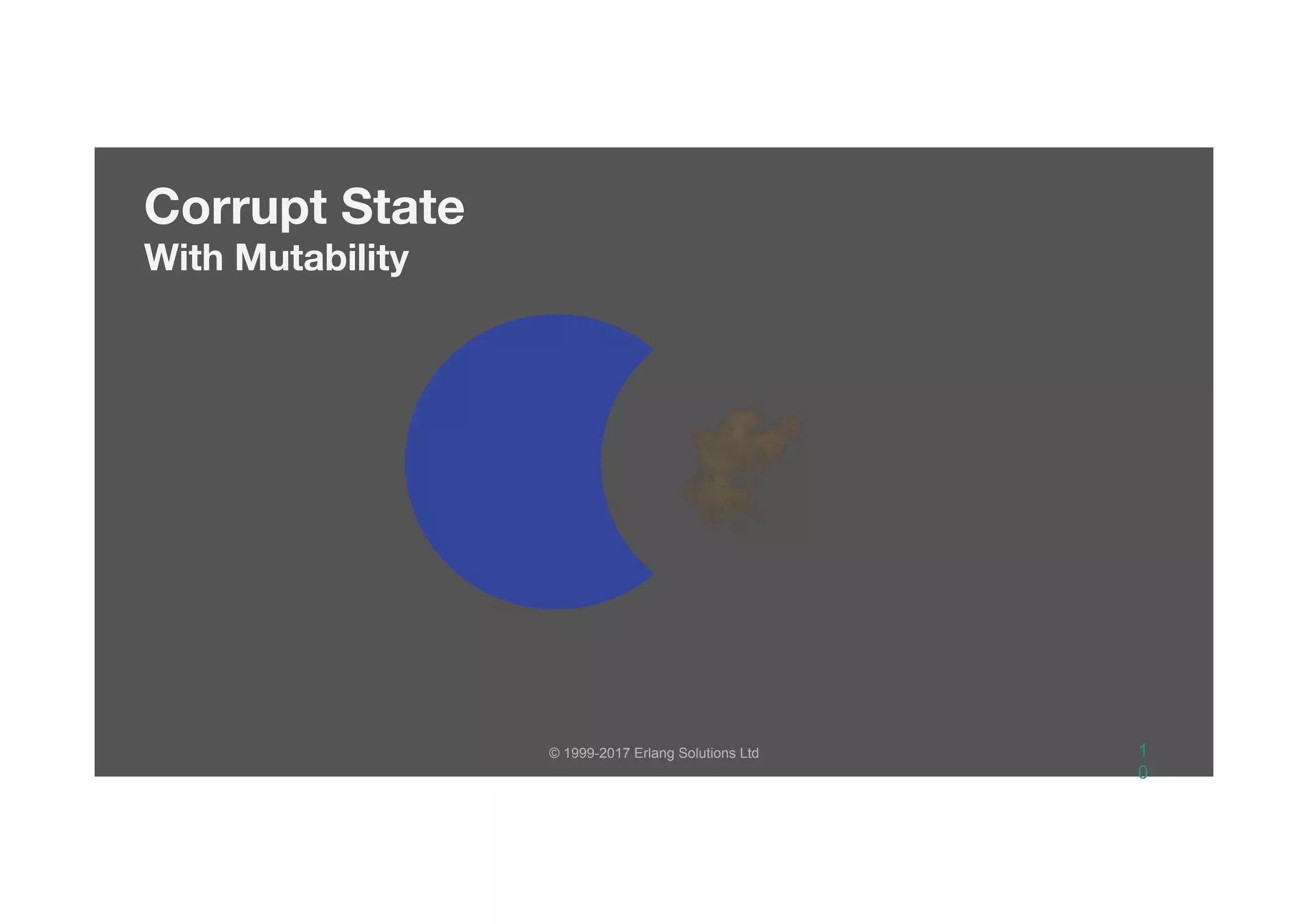 © 1999-2017 Erlang Solutions Ltd 1
0
Corrupt State 
With Mutability
 