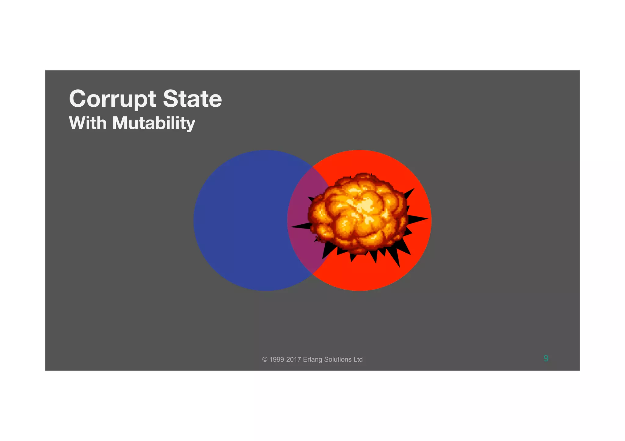 © 1999-2017 Erlang Solutions Ltd 9
Corrupt State 
With Mutability
 