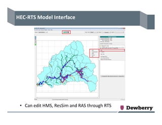 HEC‐RTS Model Interface
• Can edit HMS, ResSim and RAS through RTS
 