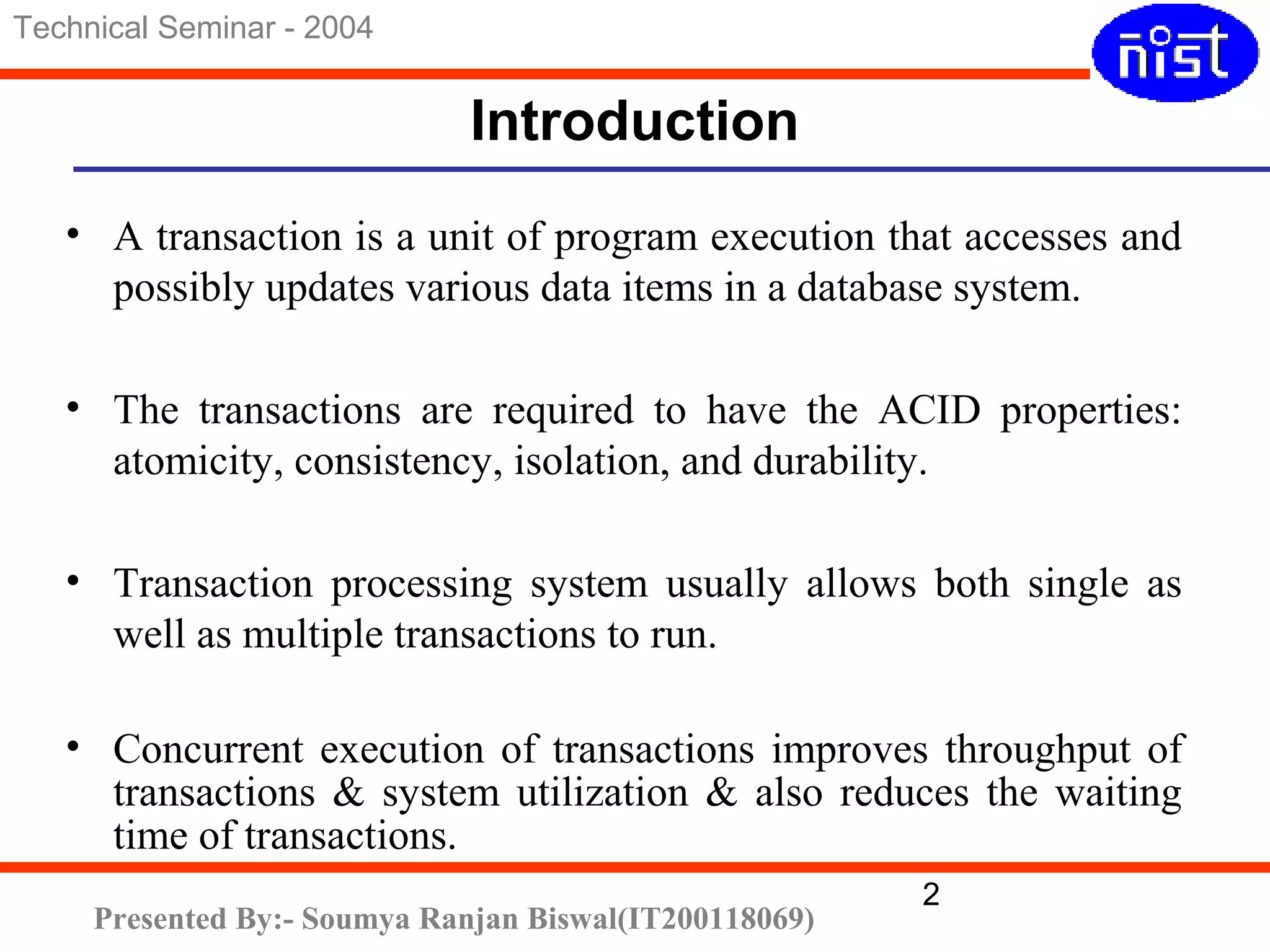 Concurrent transactions | PPT