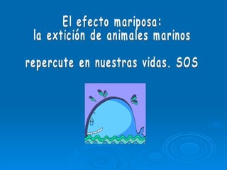 El efecto mariposa:  la extición de animales marinos  repercute en nuestras vidas. SOS 