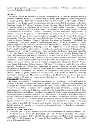 e oportunidades de negócios; Organização do novo negócio; Fases do desenvolvimento de um novo
negócio; Estruturação da equipe; Análise de viabilidade; Fontes de financiamento e negociação de
empréstimos; Formulação de plano de negócio.
AGRICULTURA
1. Manejo e Fertilidade dos Solos agrícolas. 2. Manejo de Irrigação. 3. Máquinas e implementos
agrícolas. 4. Topografia: Planimetria e Altimetria. 5. Agricultura Familiar e Desenvolvimento
Rural Sustentável. 6. Agroecologia: conceitos, objetivos e aplicações. 07. Sistemas de cultivo e
manejo de olerícolas, ornamentais e plantas aromáticas. 08. Sistemas de cultivo e manejo de
frutíferas tropicais. 09. Sistemas de cultivo e manejo de plantas graníferas, energéticas e
oleaginosas. 10. Agroindustrialização de Produtos de Origem Vegetal: Fisiologia pós-colheita e
processamento de frutas e hortaliças. 11. Fitossanidade: manejo integrado de pragas, doenças e
plantas daninhas nos cultivos agrícolas. 12. Silvicultura e Sistemas Agroflorestais.
AGROINDÚSTRIA/ PRODUÇÃO DE ALIMENTOS
1. Química geral e experimental. 2. Compostos orgânicos e reações de interesse em alimentos. 3.
Bioquímica geral e de alimentos. 4. Alterações físico-químicas em alimentos processados. 5. Análise
de alimentos. 6. Conservação de alimentos. 7. Higiene e sanitização agroindustrial. 8. Microbiologia
geral e de alimentos. 9. Processos fermentativos. 10. Boas Práticas de Fabricação e Análise de
Perigos e Pontos Críticos de Controle. 11. Matérias-primas agroindustriais. 12. Tecnologia de
produtos de origem animal. 13. Tecnologia de produtos de origem vegetal. 14. Instalações e
equipamentos agroindustriais. 15. Projetos agroindustriais. 16. Desenvolvimento de novos
produtos. 17. Embalagens. 18. Operações Unitárias na agroindústria. 19. Tratamentos dos resíduos
agroindustriais. 20. Aproveitamento de subprodutos agroindustriais. 21. Utilização racional dos
recursos naturais. 22. Uso e reuso de água na agroindústria. 23. Desenvolvimento e sustentabilidade
ambiental. 24. Economia agroindustrial. 25. Legislação e vigilância agroindustrial. 26.
Empreendedorismo e gestão tecnológica. 27. Planejamento e desenvolvimento de agroindústria. 28.
Comercialização e marketing. 29. Logística e distribuição. 30. Responsabilidade socioambiental.
AGRONEGÓCIO/ AGRICULTURA/ AGROPECUÁRIA
1. Conceituação e importância da cadeia produtiva do Agronegócio no Piauí. 2. Manejo de
pastagens. 3. Máquinas e implementos utilizados para implantação das culturas e preparo do solo.
4. Sistemas de cultivo e manejo de frutíferas tropicais. 5. Sistemas de cultivo e manejo de plantas
graníferas, energéticas e oleaginosas. 6. Sistemas de cultivo e manejo de olerícolas, ornamentais,
medicinais e aromáticas. 7. Agroindustrialização de produtos de origem animal e Vegetal. 8.
Sistemas de irrigação e a otimização do uso da água. 9. Manejo e Fertilidade dos Solos Agrícolas
dos Cerrados. 10. Produção e manejo de ruminantes: Ovinos, Caprinos e Bovinos. 11. Produção e
manejo de monogástricos: Aves e suínos. 12. Construções e Instalações Rurais.
AGROPECUÁRIA
01. Manejo e Fertilidade dos Solos agrícolas. 02. Manejo de Irrigação. 03. Máquinas e implementos
agrícolas. 04. Topografia: Planimetria e Altimetria. 05. Agricultura Familiar e Desenvolvimento
Rural Sustentável. 06. Agroecologia: conceitos, objetivos e aplicações; 07. Sistemas de cultivo e
manejo de olerícolas, ornamentais e plantas aromáticas. 08. Sistemas de cultivo e manejo de
frutíferas tropicais. 09. Sistemas de cultivo e manejo de plantas graníferas, energéticas e
oleaginosas. 10. Agroindustrialização de Produtos de Origem Vegetal: Fisiologia pós-colheita e
processamento de frutas e hortaliças. 11. Fitossanidade: manejo integrado de pragas, doenças e
plantas daninhas nos cultivos agrícolas. 12. Silvicultura e Sistemas Agroflorestais. 13. Construções e
Instalações Rurais
AGROPECUÁRIA/ AGROINDÚSTRIA
1. Manejo e Fertilidade dos Solos agrícolas dos Cerrados. 2. Manejo de Irrigação. 3. Máquinas e
implementos agrícolas. 4. Topografia: Planimetria e Altimetria. 5. Silvicultura e sistemas
agroflorestais. 6. Sistemas de cultivo e manejo de olerícolas, ornamentais, medicinais e aromáticas.
7. Sistemas de cultivo e manejo de frutíferas tropicais. 8. Sistemas de cultivo e manejo de plantas
 