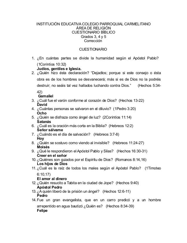 Concurso Biblico 3 4 Y 5