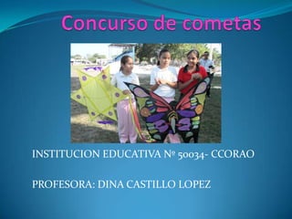 INSTITUCION EDUCATIVA Nº 50034- CCORAO

PROFESORA: DINA CASTILLO LOPEZ
 