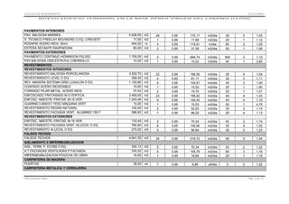 CÁLCULO DE RENDIMIENTOS

01/11/2008

NUEVO EDIFICIO TERMINAL EN LA BASE AÉREA VIRGEN DEL CAMINO (LEÓN)

PAVIMENTOS INTERIORES
PAV. BALDOSA MARMOL
S. TECNICO FREELAY MOVINORD O EQ. C/REVEST
RODAPIE ACERO INOX. 20cm
ESTERA SECANTE RASPADORA
PAVIMENTOS EXTERIORES
PAVIMENTO CONTINUO HORMIGON PULIDO
PAV.BALDOSA CEM.ESTR.PUL.C/BORDILLO
REVESTIMIENTOS
REVESTIMIENTOS INTERIORES
REVESTIMIENTO BALDOSA PORCELANOSA
REVESTIMIENTO LEVEL O EQ.
REV. MADERA SISTEMA GRID LUXALON O EQ.
CHAPADO ACERO INOXIDABLE
FORRADO PILAR METAL. ACERO INOX.
ENFOSCADO FRATASADO M-5 VERTICA.
ENFOSC. MAESTR.-FRATAS. M-15 VER.
GUARNECI.MAEST.YESO MÁQUINA VERT
REVESTIMIENTO PIEDRA NATURAL
REVESTIMIENTO FACHADA VENT. ALUMINIO 150 F
REVESTIMIENTOS EXTERIORES
ENFOSC. MAESTR.-FRATAS. M-15 VER.
REVESTIMIENTO FACHADA VENT. ALUCOIL O EQ.
REVESTIMIENTO ALUCOIL O EQ.
FALSOS TECHOS
FALSOS TECHOS
AISLAMIENTO E IMPERMEABILIZACION
AISL. TERM. P. ECO60 O EQ.
A.T.FACHADAS VENTILADAS P.FACHADA
IMPERMEABILIZACION P/DUCHA DE OBRA
CARPINTERIA DE MADERA
PUERTAS
CARPINTERIA METALICA Y CERRAJERIA
Pilar Jiménez Abós

4.526,50 m2
17,00 m2
454,50 m
60,00 m2

28
1
4
2

0,95
0,95
0,95
0,95

170,17
17,89
119,61
31,58

m2/dia
m2/dia
m/dia
m2/dia

35
20
60
50

5
1
2
1

1,03
1,12
1,00
1,58

1.700,00 m2
10,00 m2

2
1

0,95
0,95

894,74
10,53

m2/dia
m2/dia

500
40

2
1

1,12
3,80

3.522,70
308,45
1.150,95
10,00
37,53
3.409,05
1.243,46
10,00
100,00
586,83

m2
m2
m2
m2
m2
m2
m2
m2
m2
m2

22
4
9
1
2
23
9
1
2
7

0,95
0,95
0,95
0,95
0,95
0,95
0,95
0,95
0,95
0,95

168,55
81,17
134,61
10,53
19,75
156,02
145,43
10,53
52,63
88,25

m2/dia
m2/dia
m2/dia
m2/dia
m2/dia
m2/dia
m2/dia
m2/dia
m2/dia
m2/dia

35
30
45
20
20
40
40
50
30
25

5
3
3
1
1
4
4
1
2
4

1,04
1,11
1,00
1,90
1,01
1,03
1,10
4,75
1,14
1,13

133,45 m2
780,60 m2
270,00 m2

2
6
5

0,95
0,95
0,95

70,24
136,95
56,84

m2/dia
m2/dia
m2/dia

40
35
35

2
4
2

1,14
1,02
1,23

4.941,30 m2

24

0,95

216,72

m2/dia

45

5

1,04

334,13 m2
740,00 m2
16,00 m2

5
5
1

0,95
0,95
0,95

70,34
155,79
16,84

m2/dia
m2/dia
m2/dia

43
60
20

2
3
1

1,22
1,16
1,19

7

0,95

5,86

ud/dia

3

2

1,02

39,00

ud

Pág. 3 de 13

 